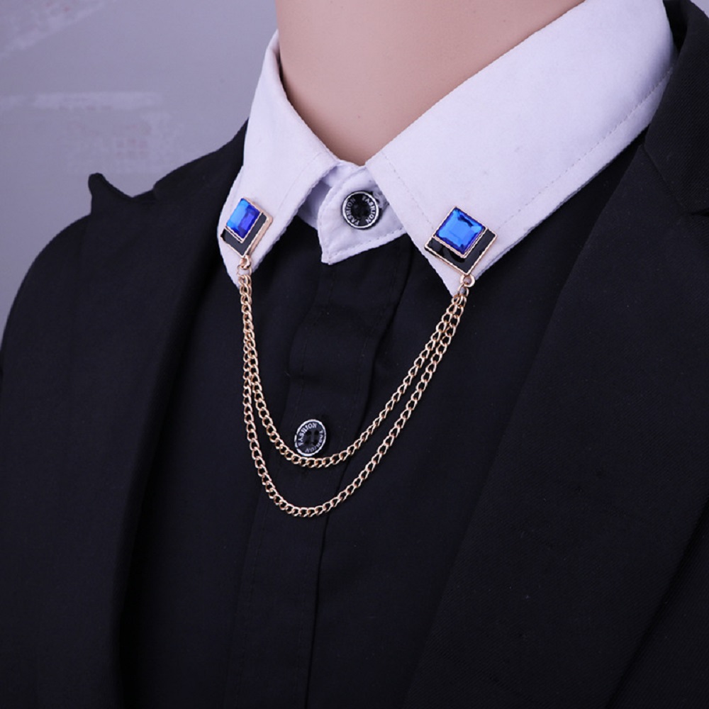 Men'S Accessories Clothing - Кристаллическая брошь-цепочка с кисточкой, квадратная брошь